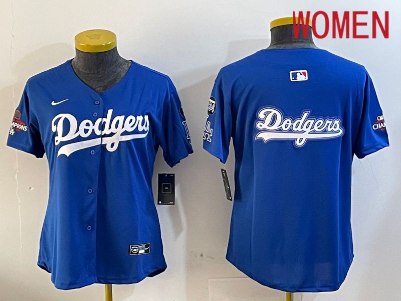 Women Los Angeles Dodgers Blank Blue Game 2024 Nike MLB Jersey style 12055